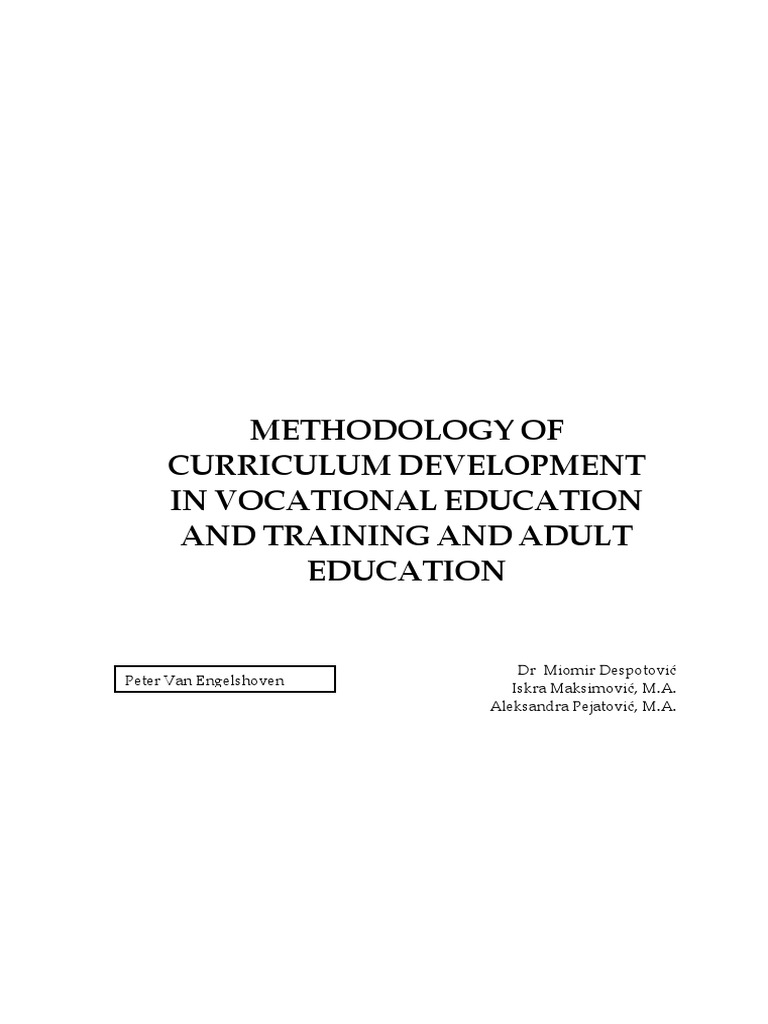Methodology Of Curriculum Development In Vocational Education And