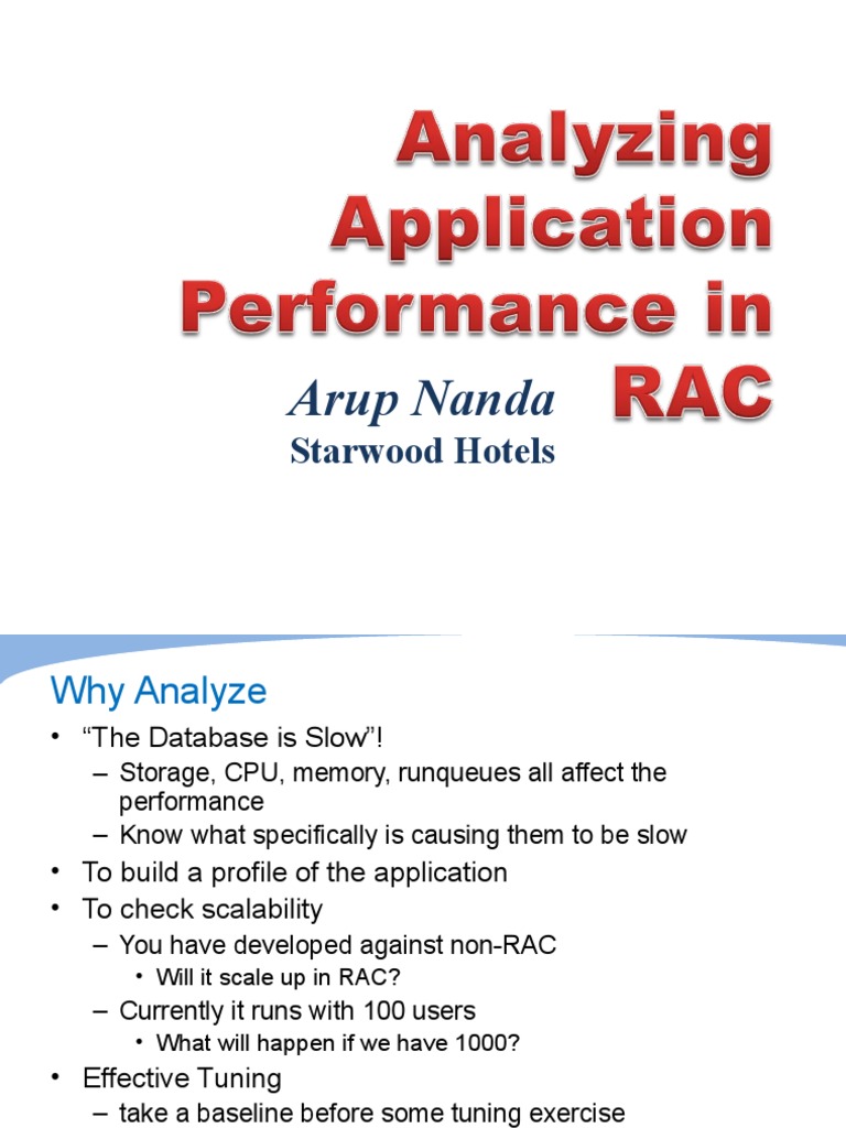 Analyzing RAC Performance | PDF | Statistics | Scalability