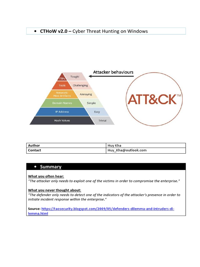 Windows Cyber Threat Hunting Playbook | PDF | Windows Registry | Password