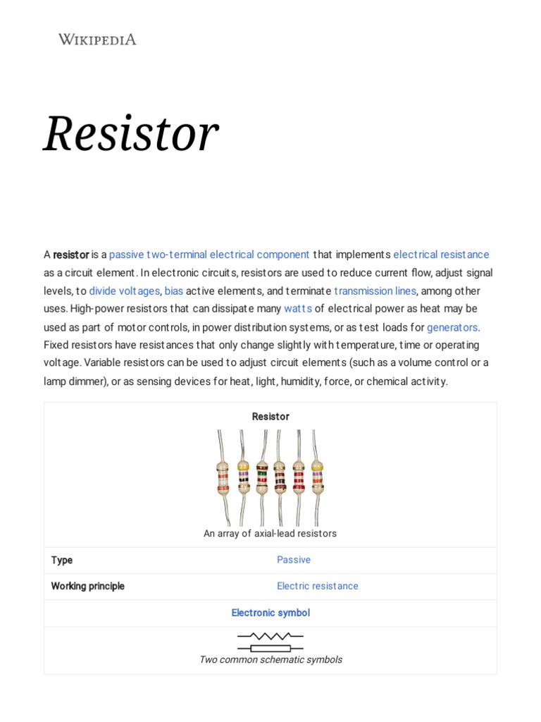 List of resistors - Wikipedia