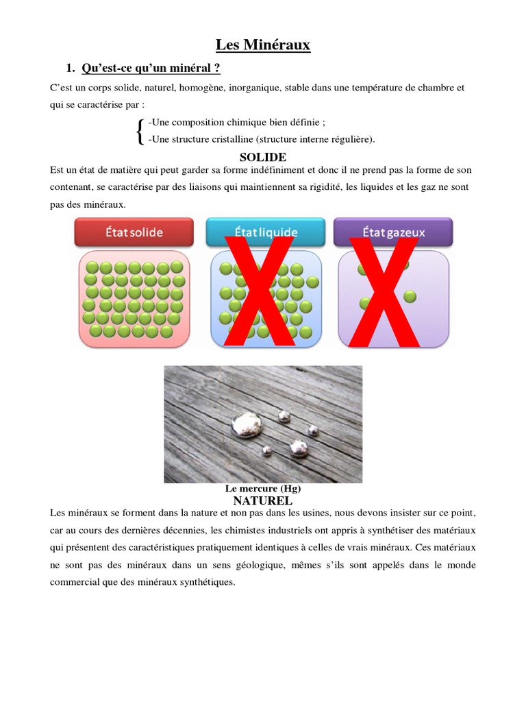 Identification des Minéraux et Caractéristiques | PDF | Minéral | Métaux