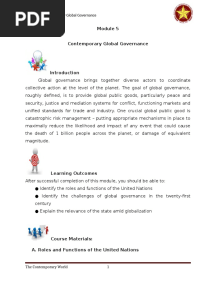 Chapter 5: Contemporary Global Governance