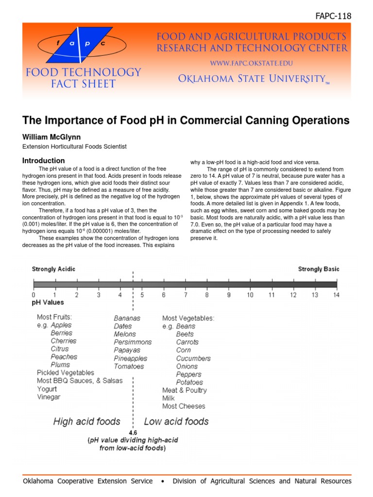 The Importance Of Food Ph In Commercial Canning Operations William