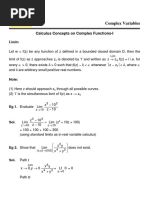 Calculus Concepts On Complex Functions-I