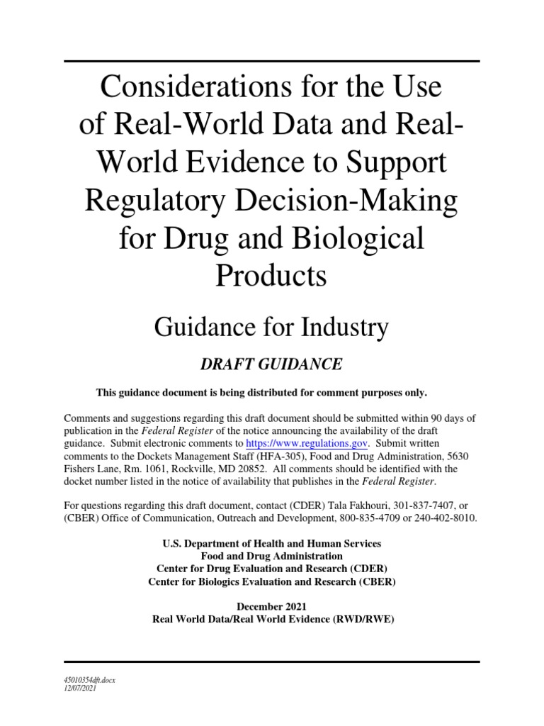 Use Of Real-World Evidence In Regulatory Decision Making – KPKIF
