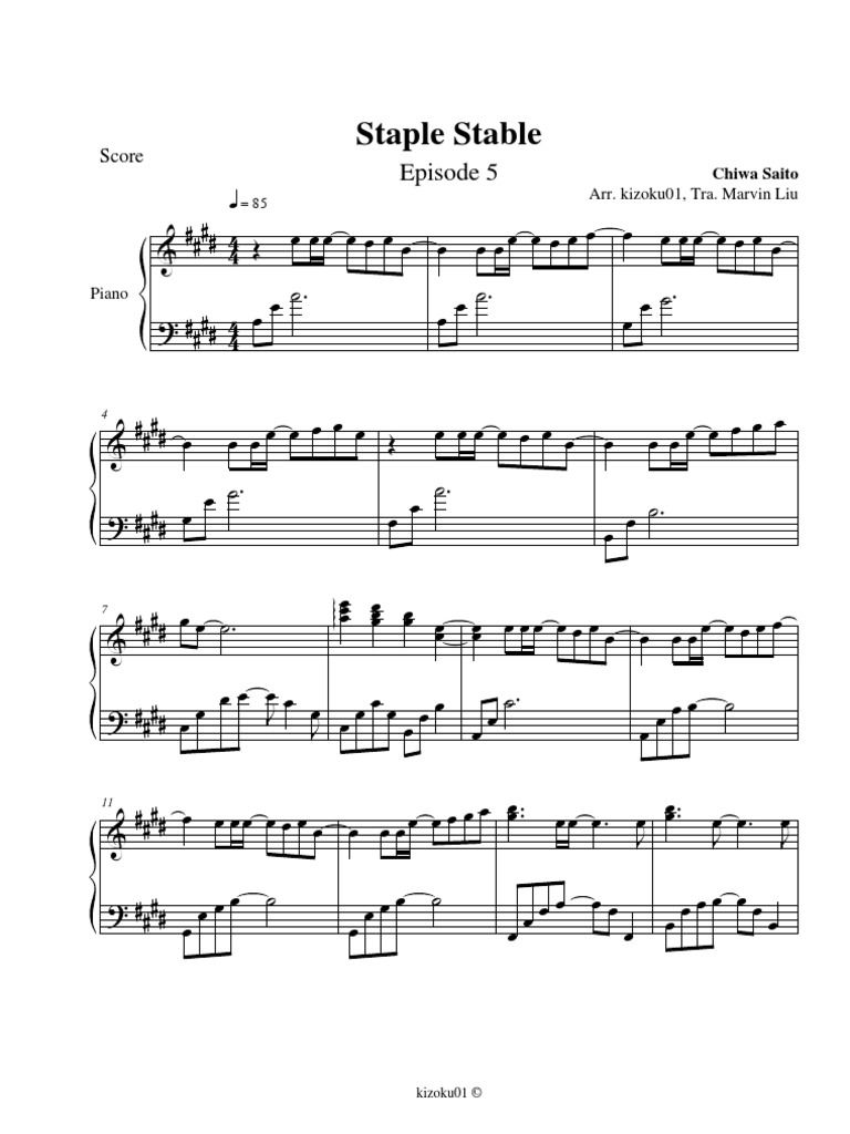 Bakemonogatari Staple Stable Piano Version