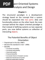 Object Oriented Systems Analysis and Design: Two Parts