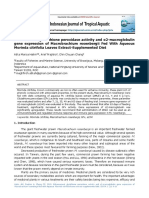 Enhancement glutathione peroxidase activity and α2-macroglobulin gene expression of Macrobrachium rosenbergii Fed With Aqueous Morinda citrifolia Leaves Extract-Supplemented Diet