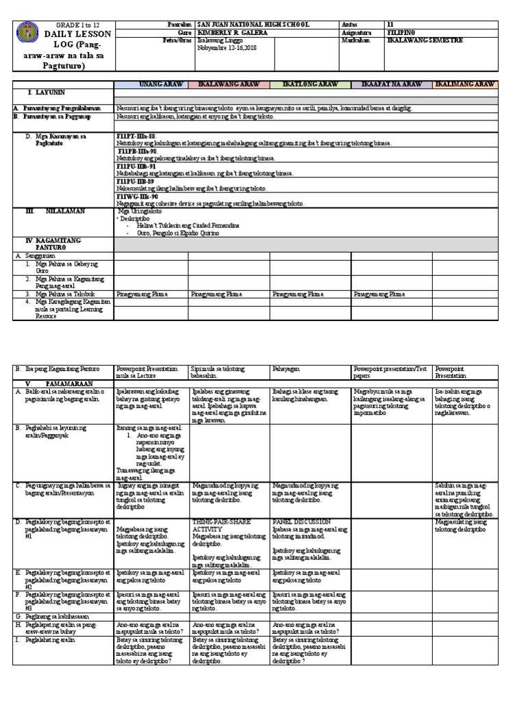 Fil 11 Seminar Pagbasa At Pagsusuri 2nd Week Pdf