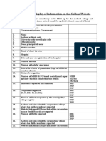 Pro-Forma For Display of Information On The College Website