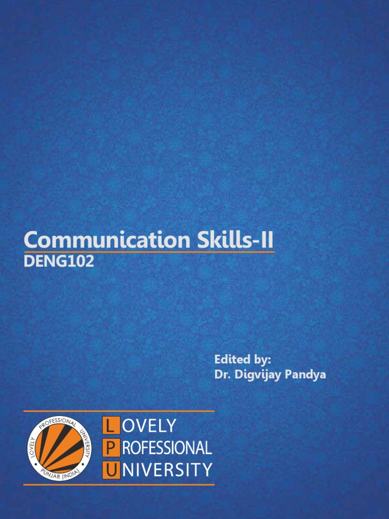 Deng102 Communication Skills Ii Pdf Body Language Communication