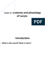 Unit 5: Anatomy and Physiology of Larynx