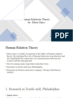 Human Relations Theory-Elton Mayo