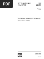 International Standard: Security and Resilience - Vocabulary