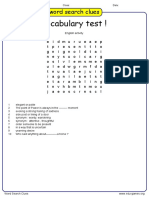 Vocabulary Test !: Word Search Clues