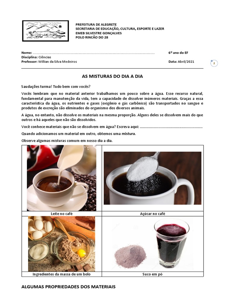 Exemplos De Misturas Na Vida Cotidiana