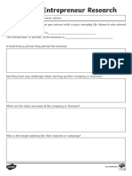 CfE2 P 78 Research An Entrepreneur Activity Sheet