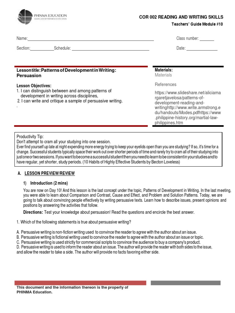 Teachers' Guide: Persuasive Writing | PDF | Persuasion | Essays