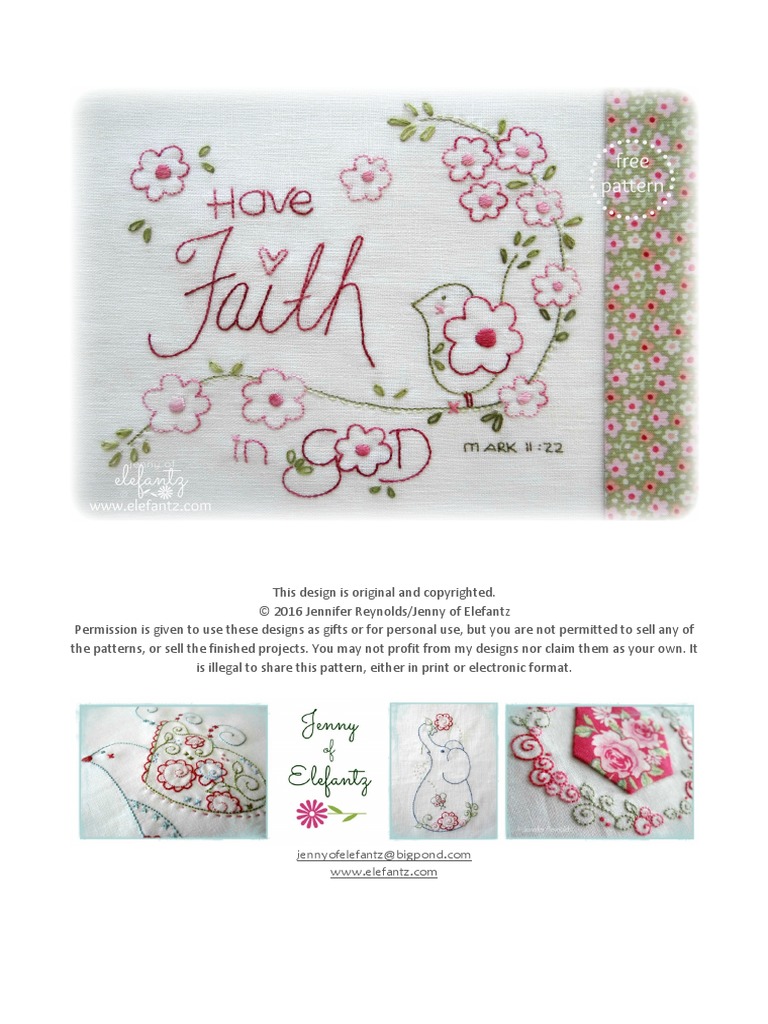 Copyrighted Stitching Pattern Guide | PDF