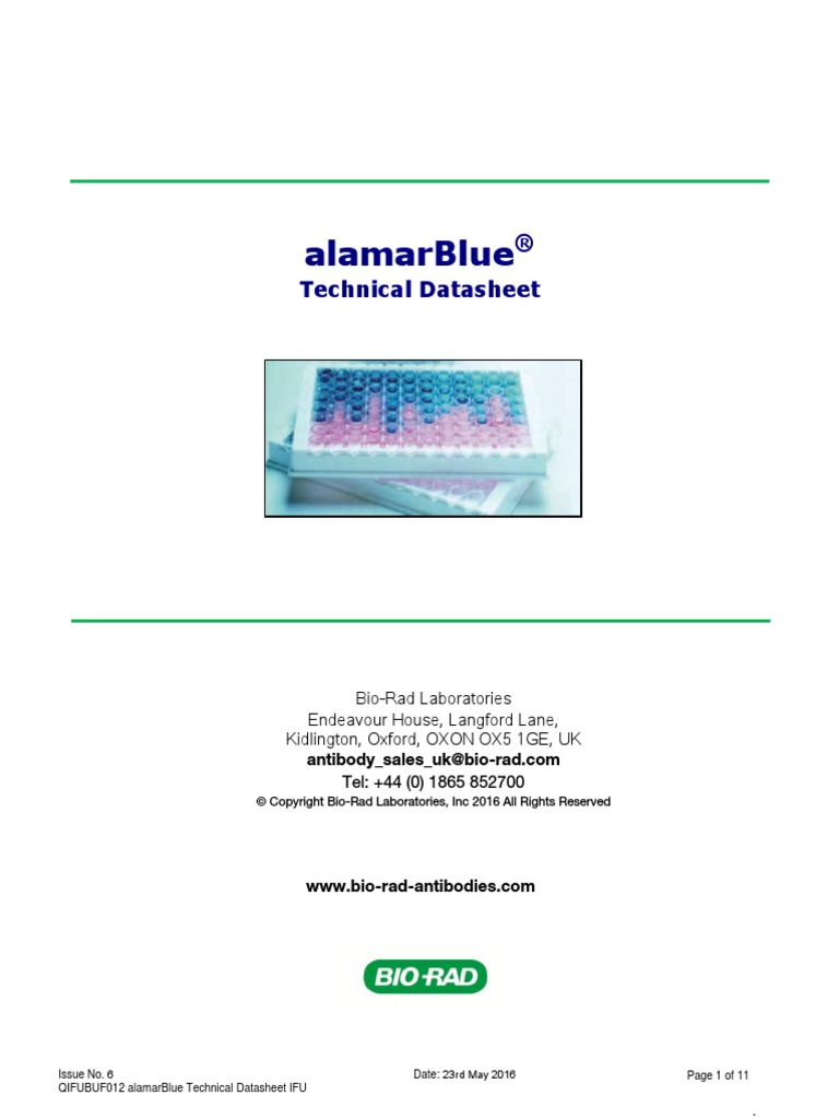 Alamar Blue Bio Rad PDF Spectrophotometry Absorbance