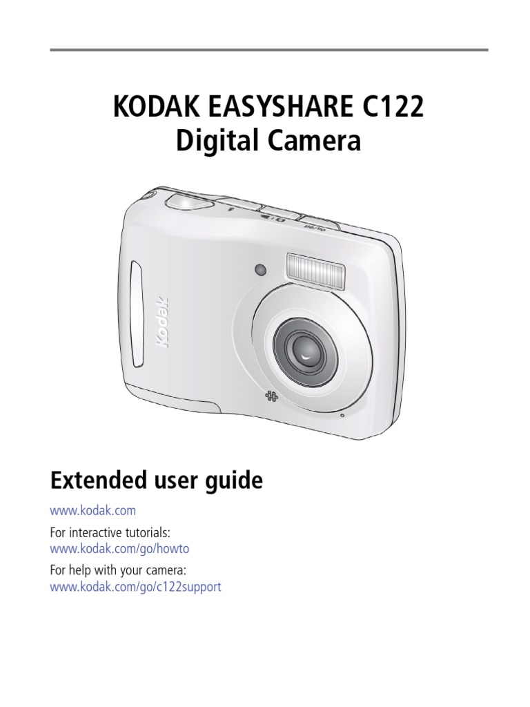 Kodak Easyshare C122 Digital Camera Extended User Guide PDF Camera