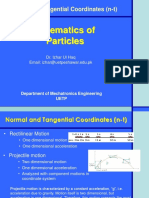 Kinematics of Particles: Normal and Tangential Coordinates (N-T)