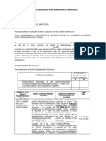 Formato para Acreditar Factor Tecnico de Calidad Proceso 137-2021