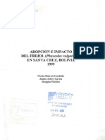 Adopción e Impacto Del Frejol Phaseolus Vulgaris L. en Santa Cruz, Bolivia, 1999