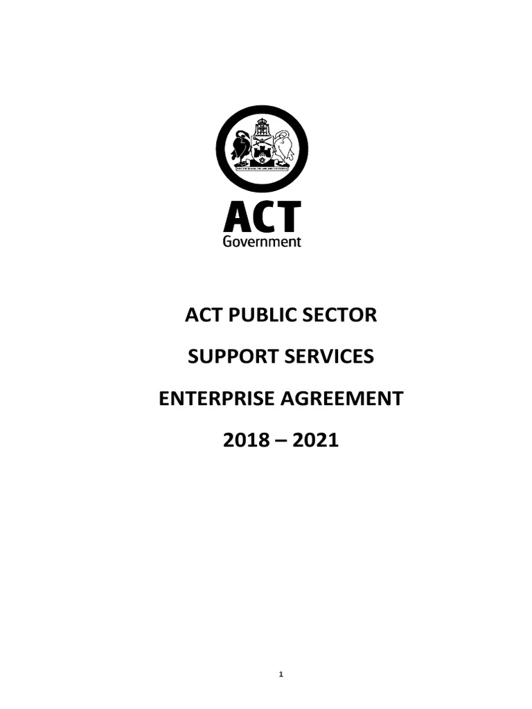ACTPS Support Services Enterprise Agreement 2018 2021 PDF