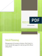 Importance & Principle of Meal Planning