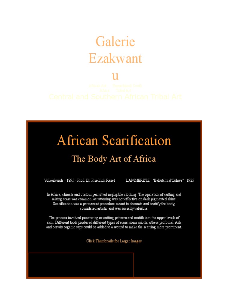 African Scarification To Decorate and Beatify The Body. | PDF | Human