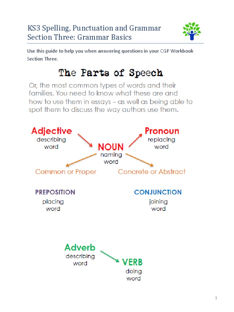 KS3 Grammar Basics Guide | PDF | Noun | Subject (Grammar)