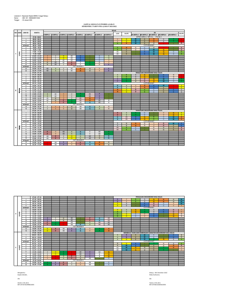 Jadwal SMT 2 | PDF