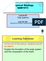 Physical Geology QAB1013: The Earth