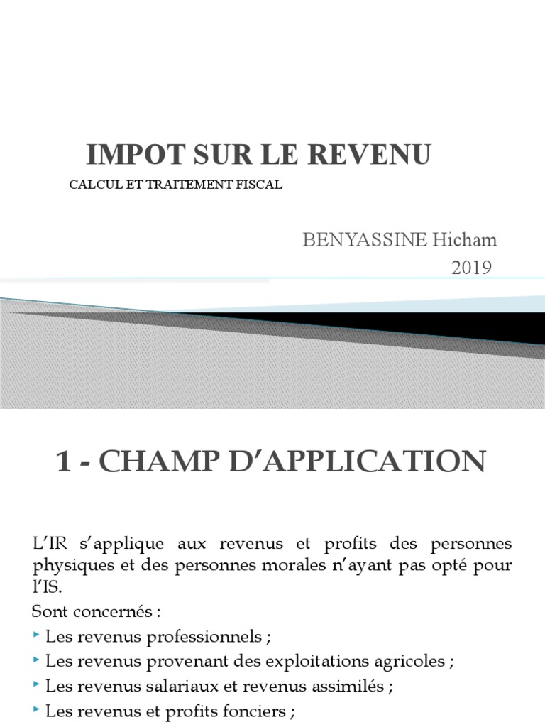 Impôt sur le Revenu au Maroc | PDF | Salaires | Impôt sur le revenu