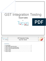 GST Integration Testing: Export Sales