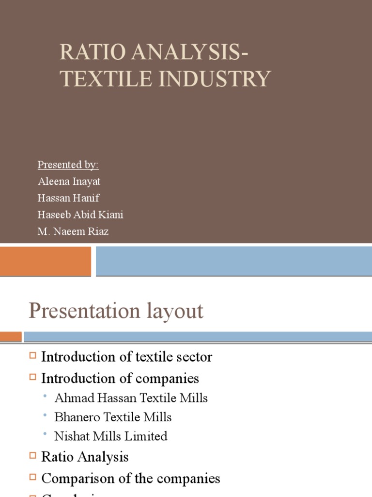 Ratio Analysis Textile Industry