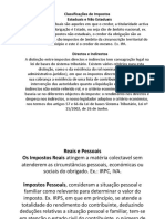 Classificações dos Impostos PDF