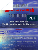 'Shall I Not Teach You The Greatest Surah in The Qur'an '