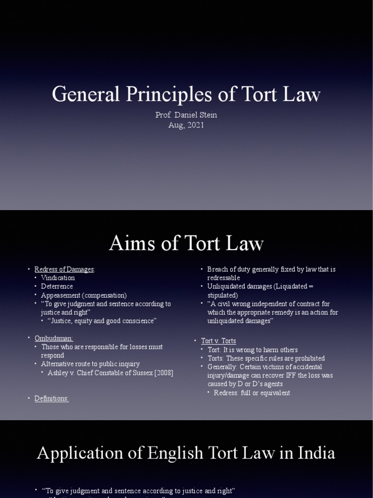 Overview of Tort Law Principles | PDF | Tort | Damages