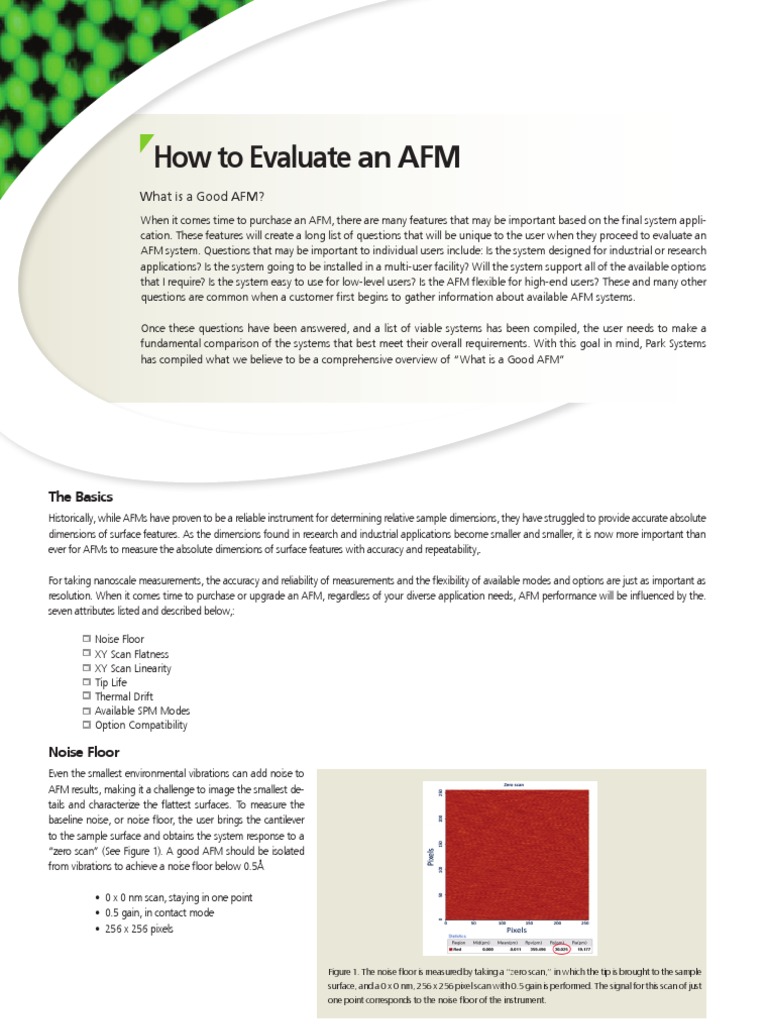 How To Evaluate An AFM | PDF | Atomic Force Microscopy | Image Scanner