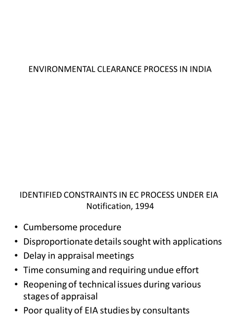 Environmental Clearance Process in India | Download Free PDF ...