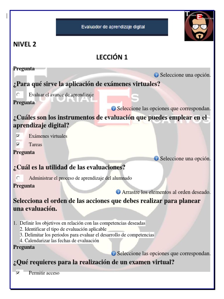 Evaluación Digital en Aprendizaje Nivel 2 | PDF | Rúbrica (Académica ...