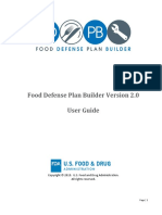 Food Defense Plan Builder Version 2.0 User Guide: All Rights Reserved