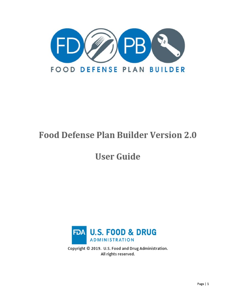 Food Defense Plan Builder _ FDA Announces Food Defense Plan Builder ...