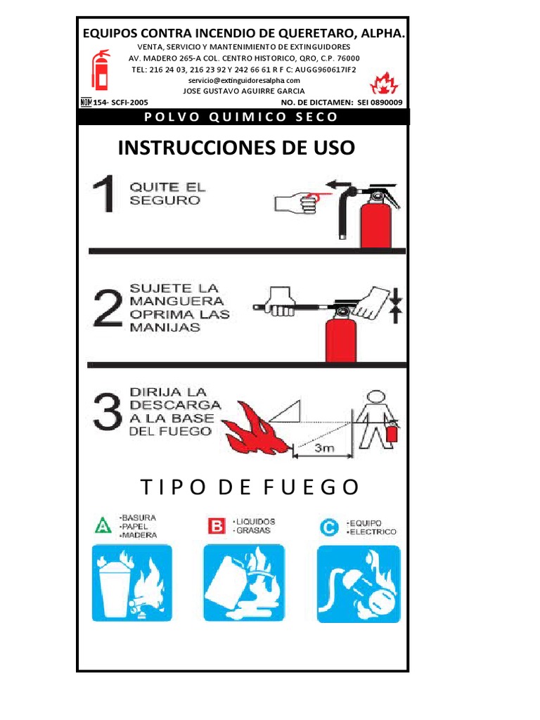 Etiquetas Y Uso De Extintores PDF