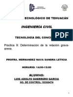 Practica 9 Determinación de La Relación Grava-Arena.