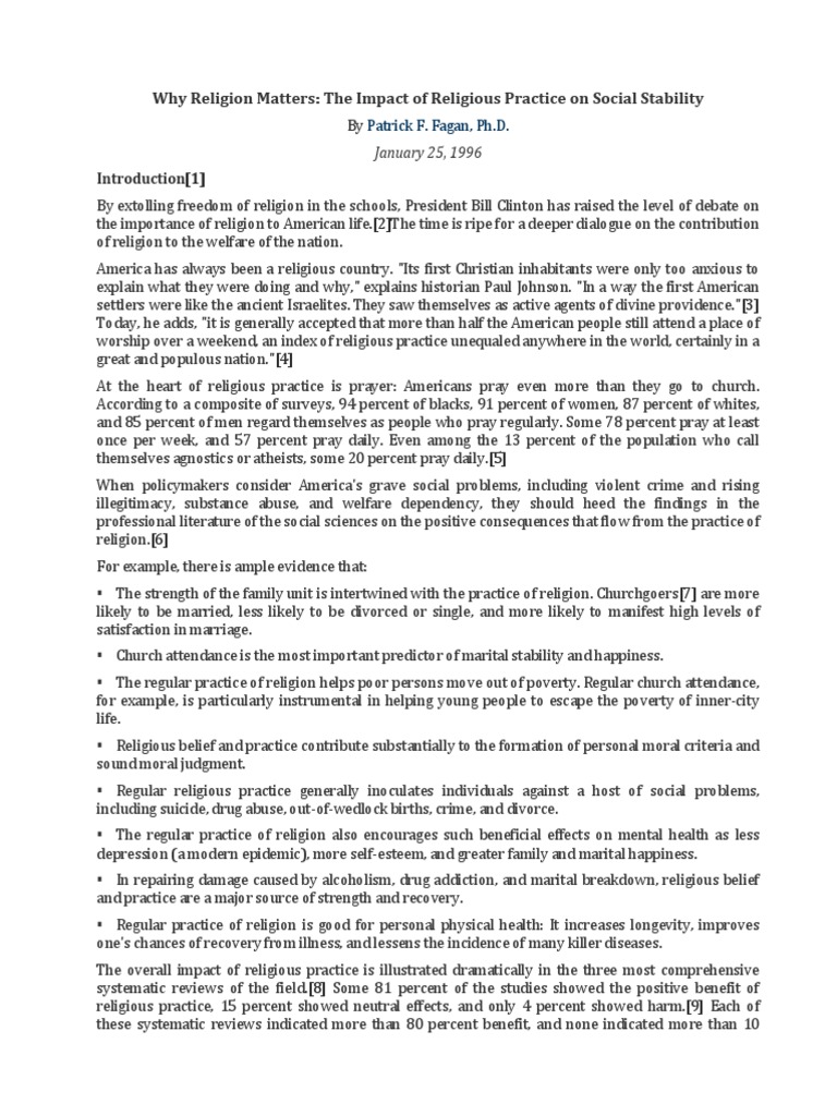 Why Religion Matters The Positive Impact of Religious Practice on