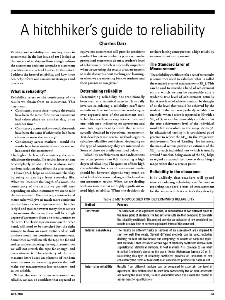 A Hitchhiker's Guide To Reliability Charles Darr PDF Educational