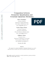 Comparison Between Geometric Quantisation and Covariant Quantum Mechanics